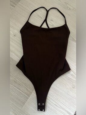 Garage Chocolate Brown Strappy Bodysuit